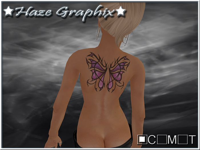 Tribal Butterfly Back Tattoo