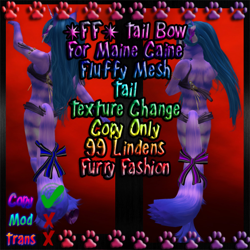 ~FF~ Tail Bow (Chinchilla Maine Coon)