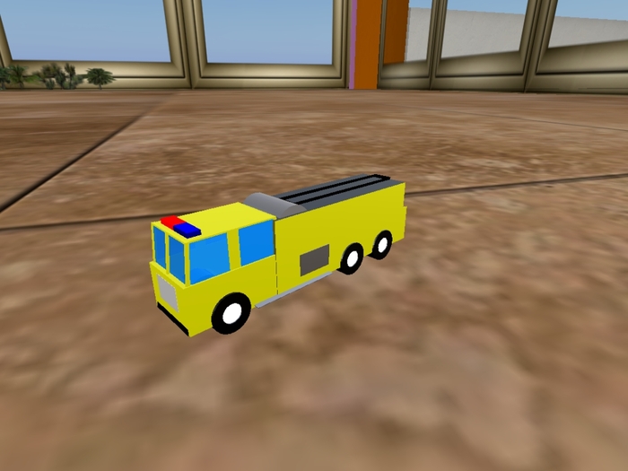Yellow Airport Fire Engine Matchbox Size Toy