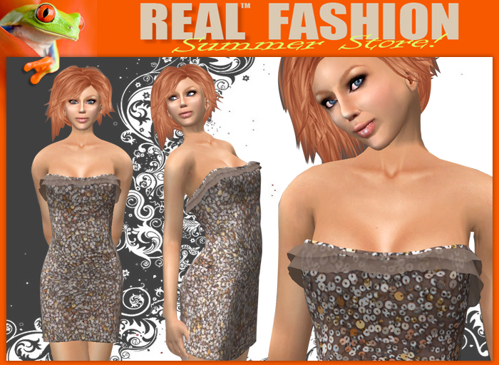 Bodycon dress "Mocha sequin" - Mesh