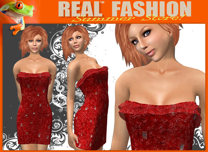 Bodycon dress "Red sequin" - Mesh