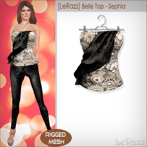 [LeRazz] Belle Top - Sephia (Rigged Mesh)