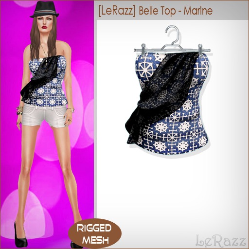 [LeRazz] Belle Top - Marine (Rigged Mesh)