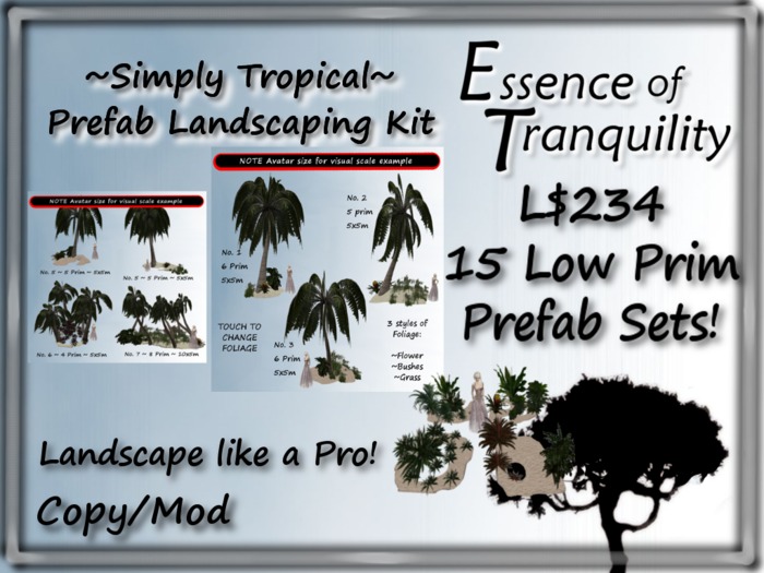 SALE Simply Tropical ~ Prefab Landscape Kit ~ 15 Items!