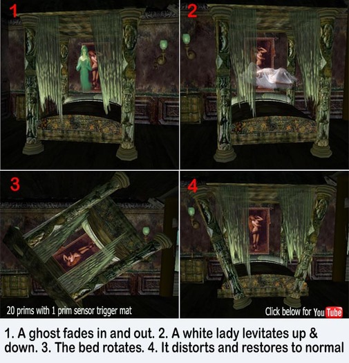 Haunted Spooky Animated 4 poster Bed