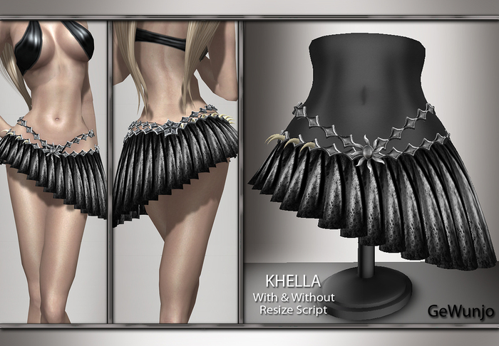 GeWunjo : KHELLA black skirt