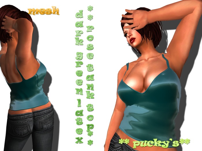 ** ROSE TANK TOP** DARK GREEN LATEX box