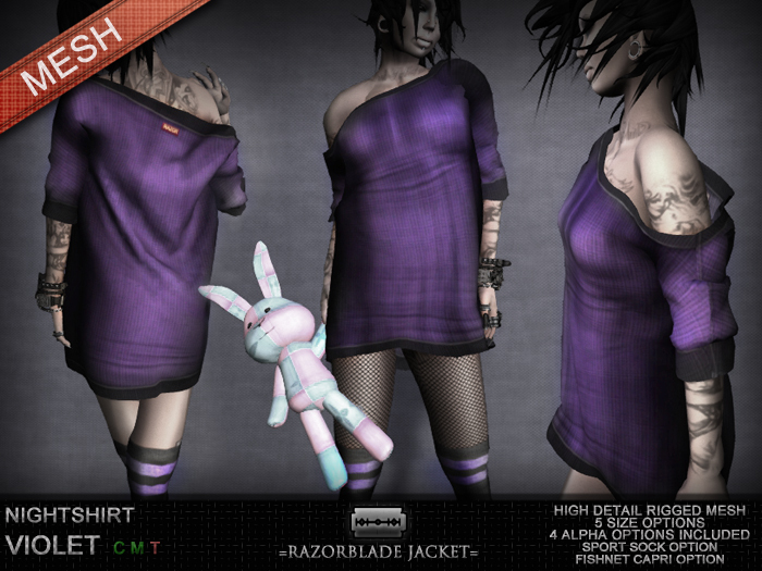 =Razorblade Jacket= Nightshirt /// Solid Violet