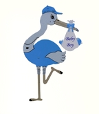 Blue stork baby boy