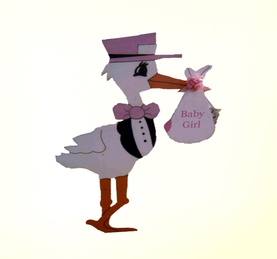 Pink stork baby girl