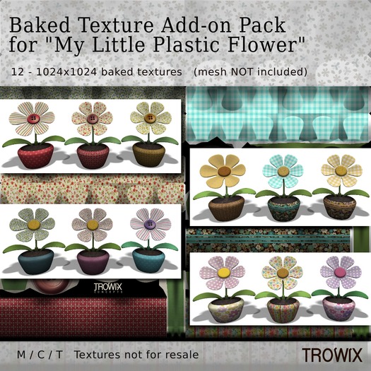 Trowix - Baked Texture Addon Pack for Plastic Flower Textures