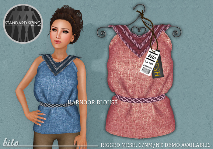 Bilo- Harnoor Blouse  (Raspberry) Full Mesh