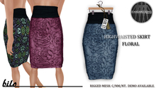 Bilo- Floral Skirt (Blue) Full Mesh