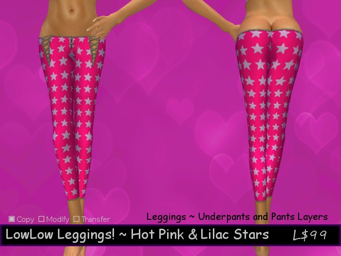 *LF*Low Low Leggings (HotPink/Stars)