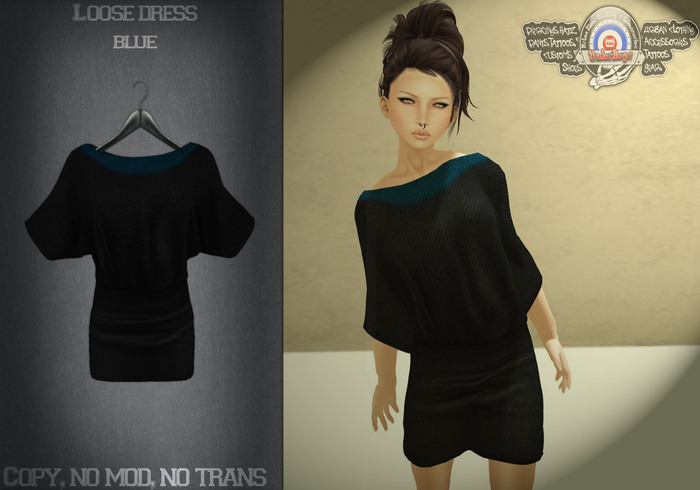 [UnderDogs] - Loose Dress Mesh - Blue 