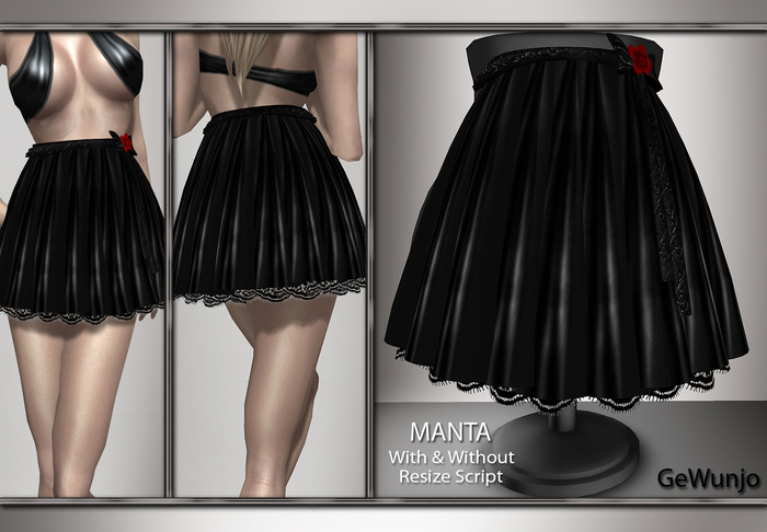 GeWunjo : MANTA black skirt