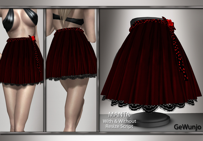 GeWunjo : MANTA red skirt