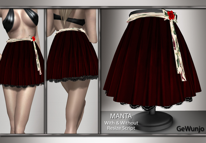 GeWunjo : MANTA red white skirt