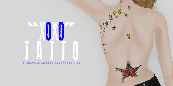 "XOXO" TATTO BACK STAR FLOWER