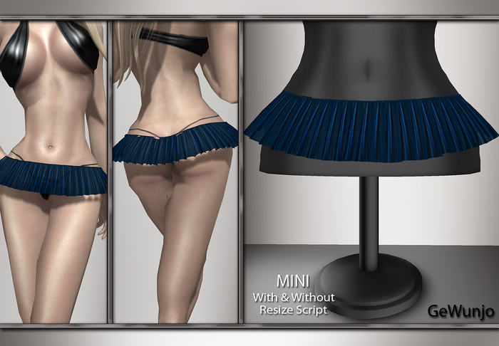 GeWunjo : MINI blue skirt