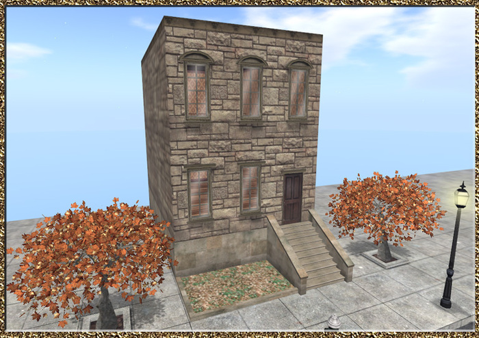 NYC Brownstone Build (Brown Facade A - red wallpaper)