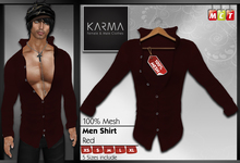 Karma - Red - Mesh Men Shirt - 5 Sizes include