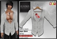 Karma - White - Mesh Men Shirt - 5 Sizes include