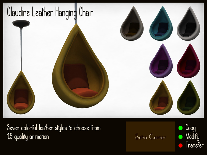 Claudine Leather Hanging Chair