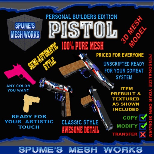 SEMI AUTOMATIC 100% MESH PISTOL - Full Modify - Great Price!