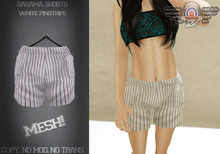 [UnderDogs] - Bahama Shorts Mesh - White Pinstripe