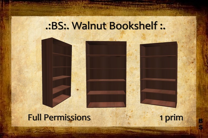 .:BS:. Walnut Bookshelf 1 prim