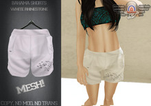 [UnderDogs] - Bahama Shorts Mesh - White Rhinestone 