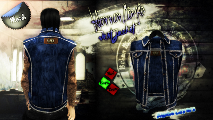 [UnderDogs] - Denim Vest - Horror Comic - MESH 