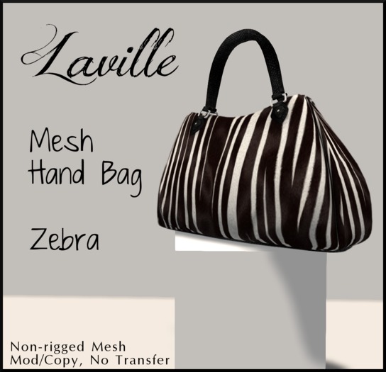 ! Laville !  Hand Bag - Zebra [mesh]