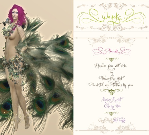 [.Wayak'.] Peacock Ivy w/white flowers ..Copy/Mod..