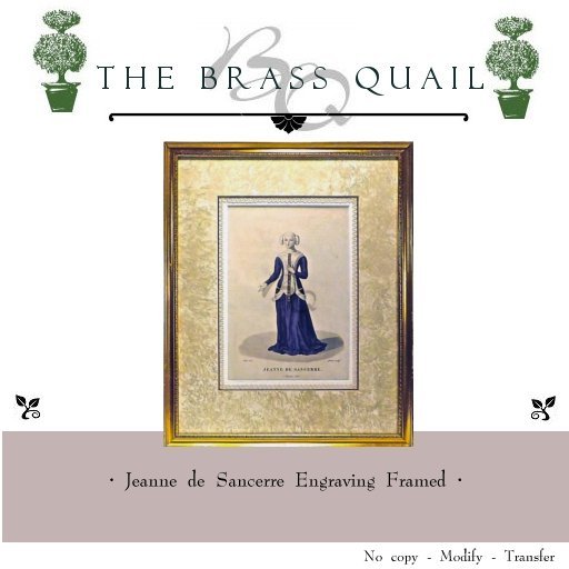 · Jeanne de Sancerre Engraving ·