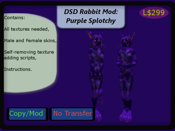 DSD Splotchy Bunny Mod, Purple