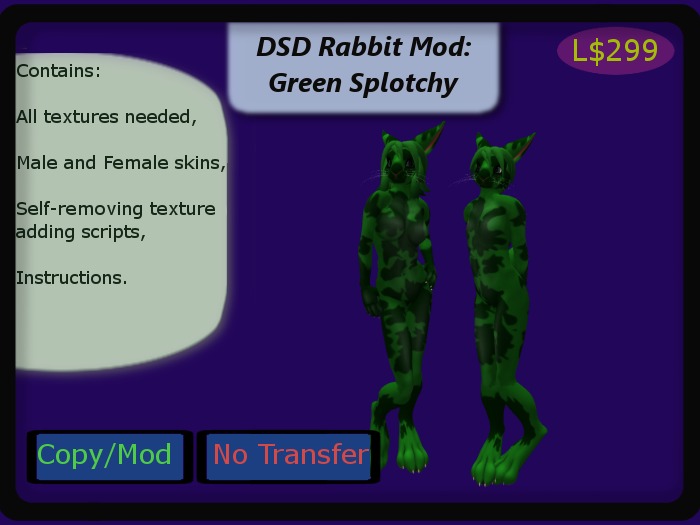 DSD Splotchy Bunny Mod, Green