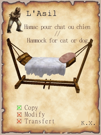 Hammock for cat or dog