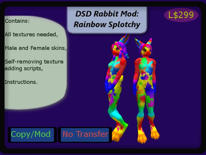 DSD Splotchy Bunny Mod, Rainbow