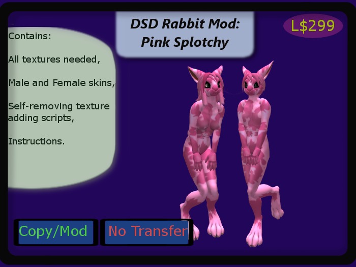 DSD Splotchy Bunny Mod, Pink