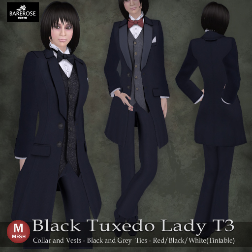 ::: B@R ::: Black Tuxedo Lady T3