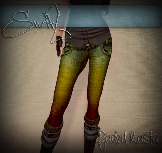 [S] Skinny Jeans - Faded Rasta