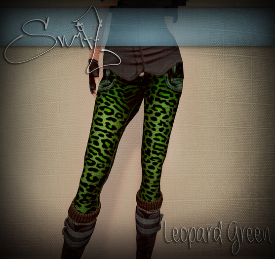 [S] Skinny Jeans - Leopard Green