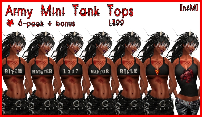 [nfM] Black Army Mini Tank Top