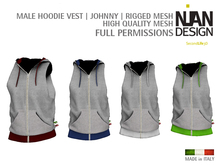 PROMO SUMMER 50% --- MALE HOODIE VEST * Johnny* - RIGGED MESH FULL PERMISSIONS