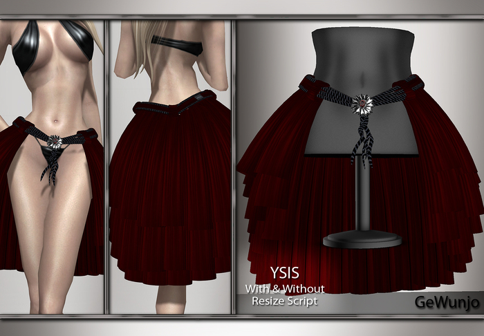 GeWunjo : YSIS dark red skirt