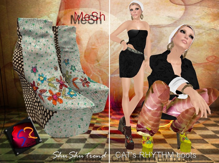 ShuShu CATS RHYTHM boots sky - MESH