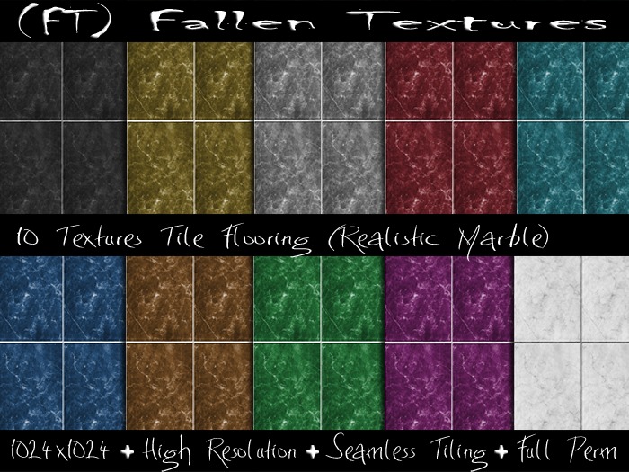 (FT) Fallen FULL PERM Textures Marble Tile 10 Textures