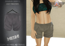 [UnderDogs] - Bahama Shorts Mesh - Grey Pinstripe 